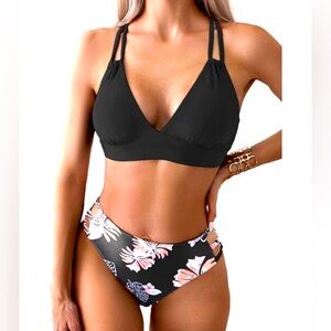 Bikini Set Two Piece Bathing Suit Criss Cross Back size XL